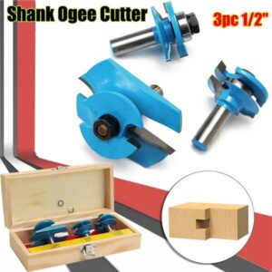 3pc 1/2 Shank H Ogee Bit Set Wood Cabinet Bit Set